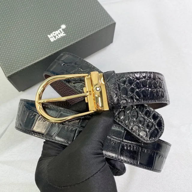 Montblanc 鳄鱼压纹可逆皮带 2