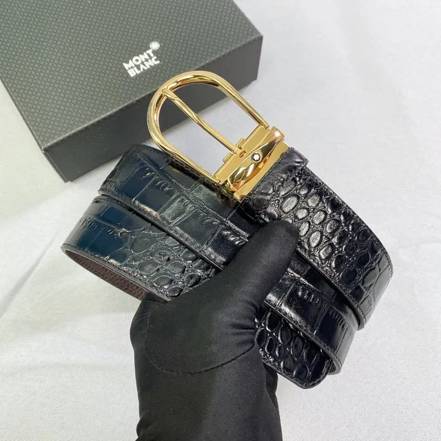 Montblanc 鳄鱼压纹可逆皮带 3