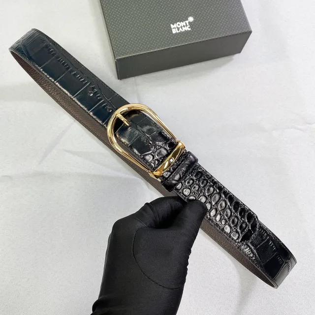 Montblanc 鳄鱼压纹可逆皮带 5