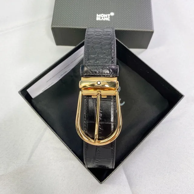 Montblanc 鳄鱼压纹可逆皮带 6