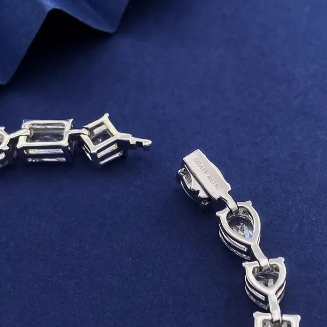 Multi-Cut Stone Alternating Pear and Emerald Cut Bracelet 6