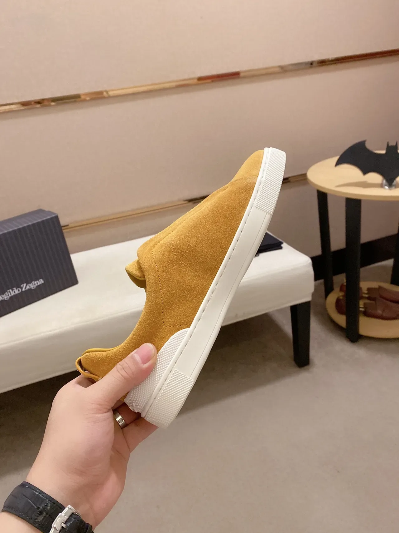 Sneaker Lifestyle Slip-On en Daim Jaune Moutarde 6
