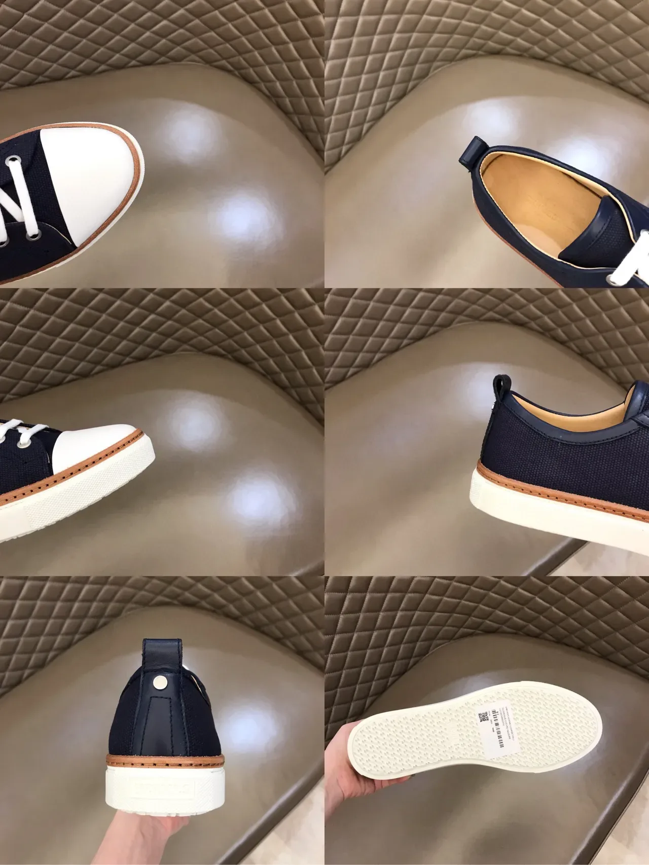 Navy and White Canvas Toe-Cap Sneaker 2