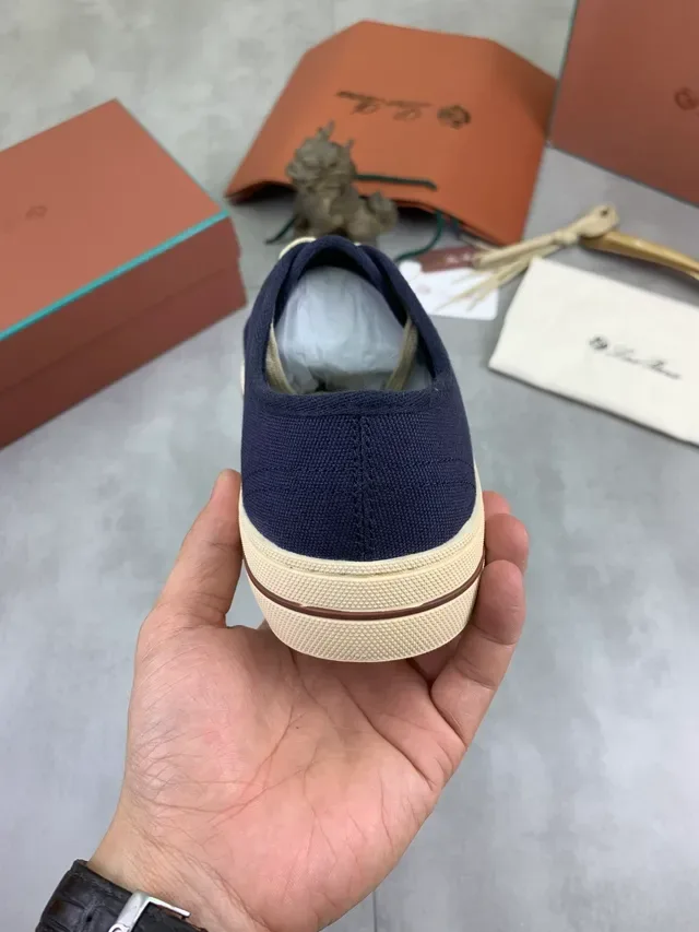 chaussures canvas partie supérieure navy beige lacets crème 3