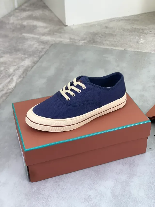 chaussures canvas partie supérieure navy beige lacets crème 4