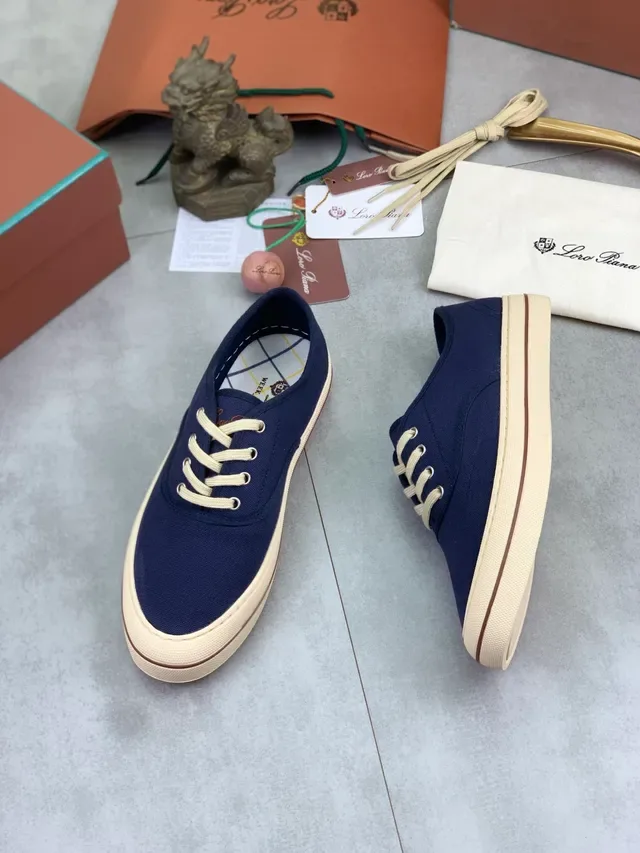 chaussures canvas partie supérieure navy beige lacets crème 5