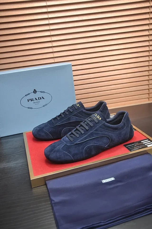 Navy Suede Low-Top Lace-Up Sneaker 4