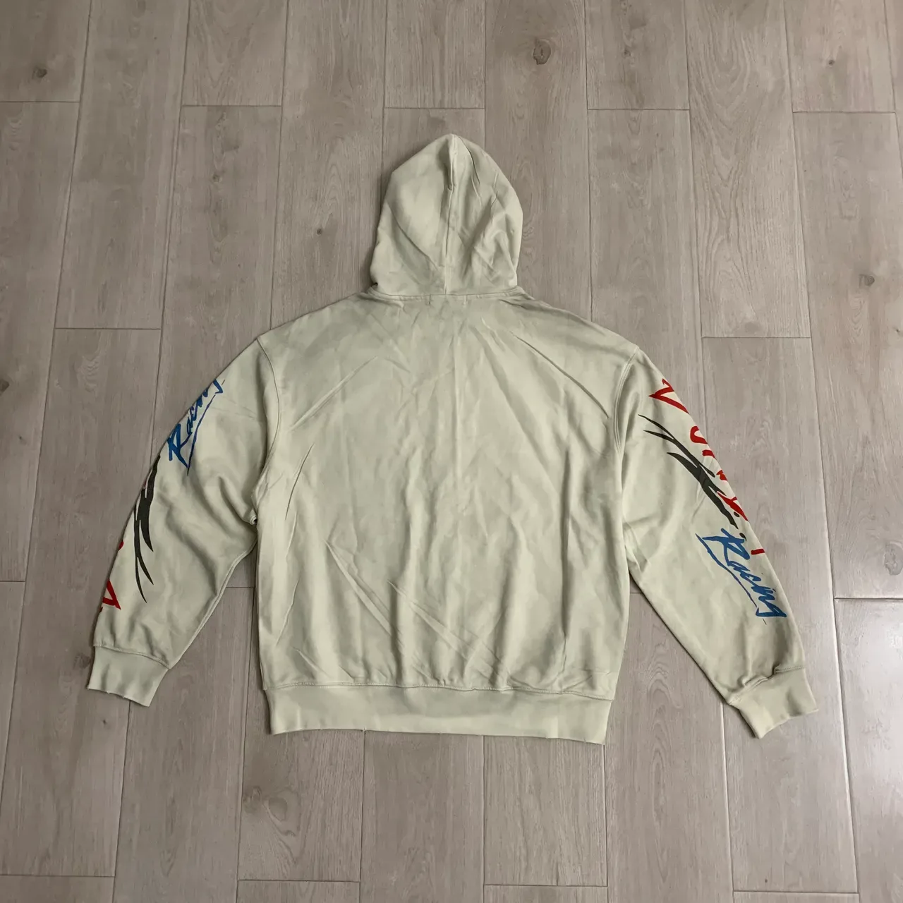 Off-White Graphic-Print Rhinestone-Embellished Racing-Themed Zip-Up Hoodie 6