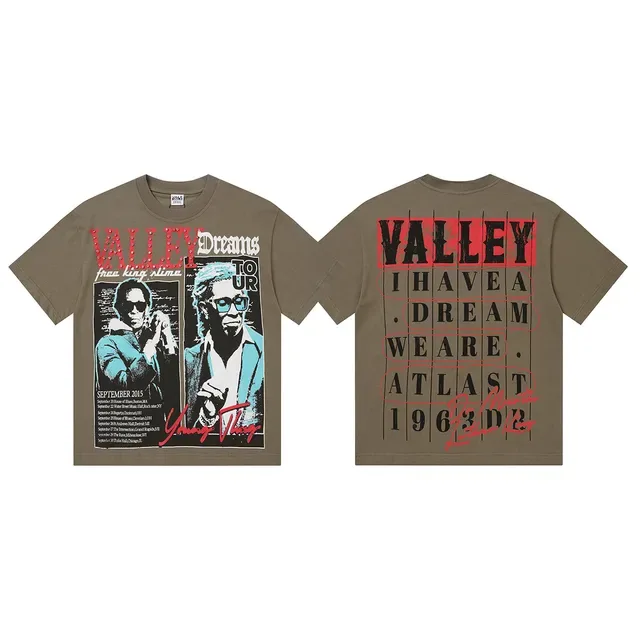 T-shirt olive et noir à affiche graphique de tournée 4