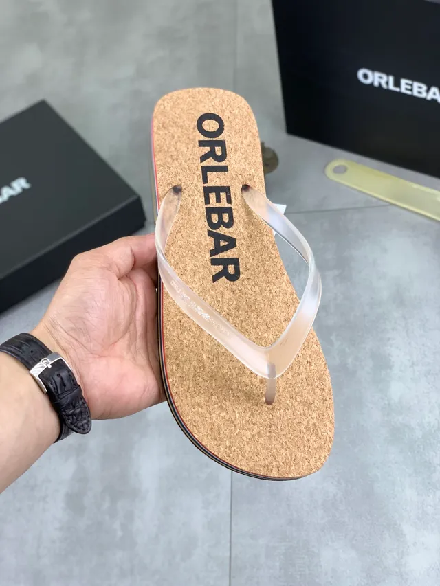 ORLEBAR Cork Sole Flip-Flop Slippers 12
