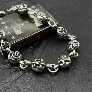 Oxidized Silver-Tone Charm-Link Figural Bead Bracelet 5