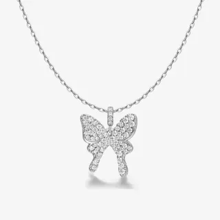 Collier Papillon Pendentif Cristal Pavé