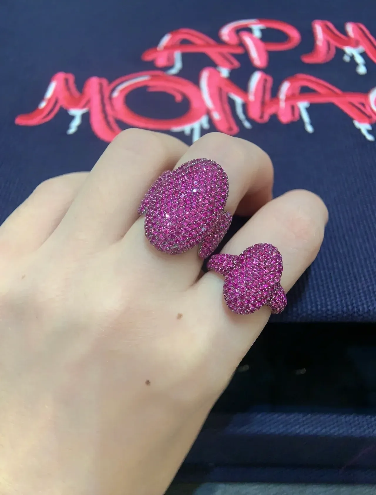 Pavé Pink Gemstone Dome Ring 2