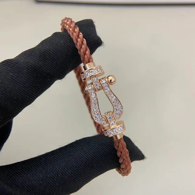Pavé-Set Harp Clasp Braided Cord Bracelets 5