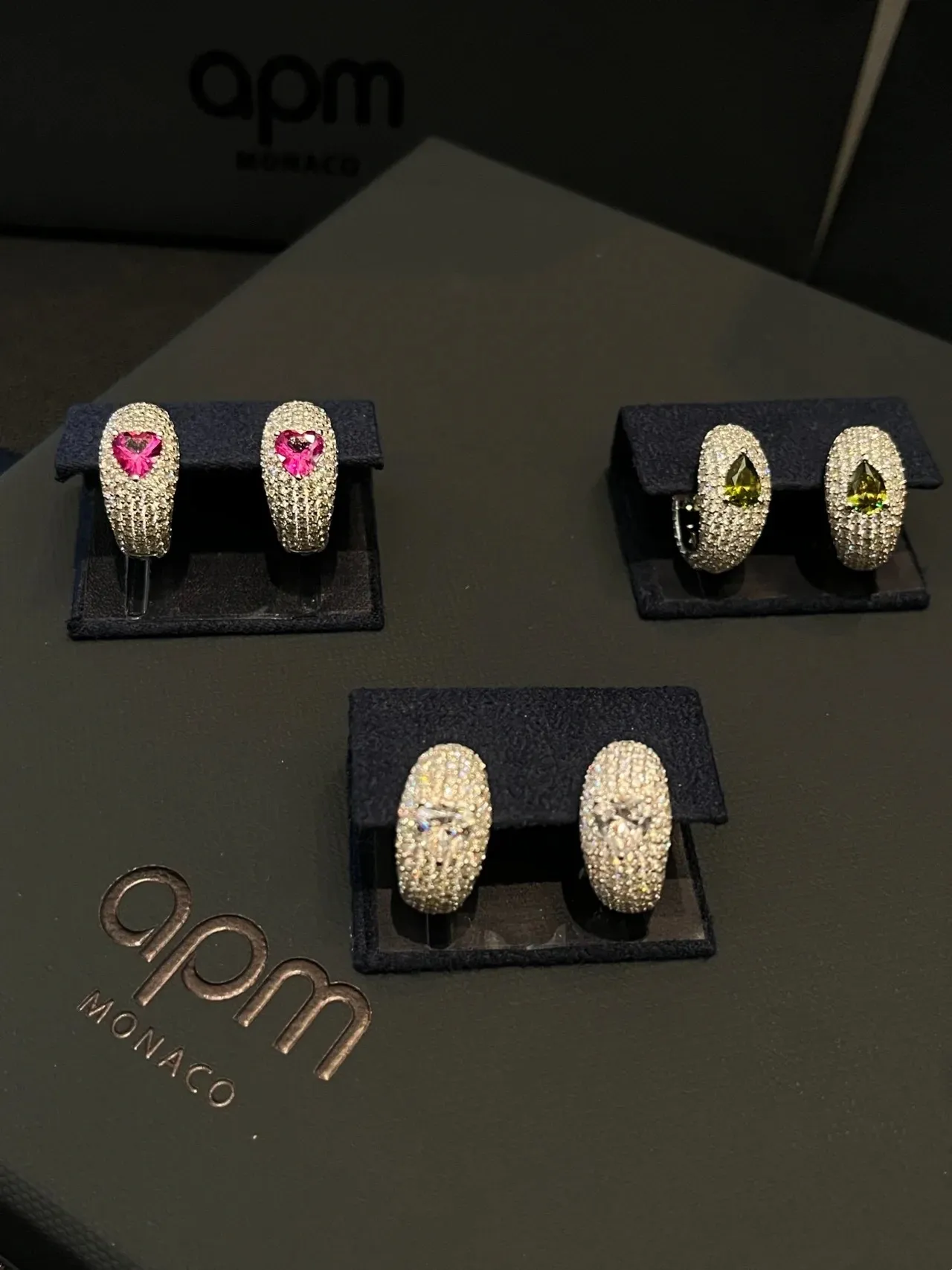 Pavé-Set Oval Textured Earrings 5
