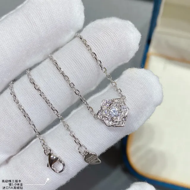Piaget Rose Floral Pavé Diamond Necklace 2