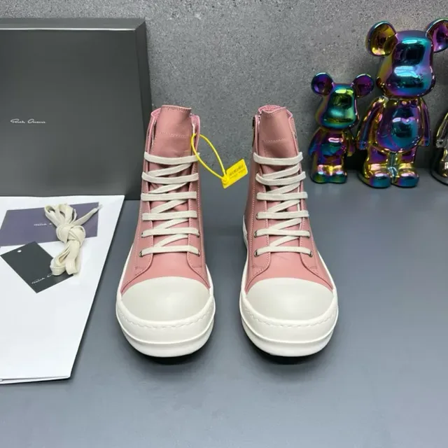 Sneakers lifestyle rose et crème à zip et bout haut 2