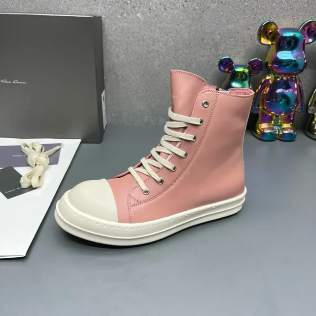 Sneakers lifestyle rose et crème à zip et bout haut 6
