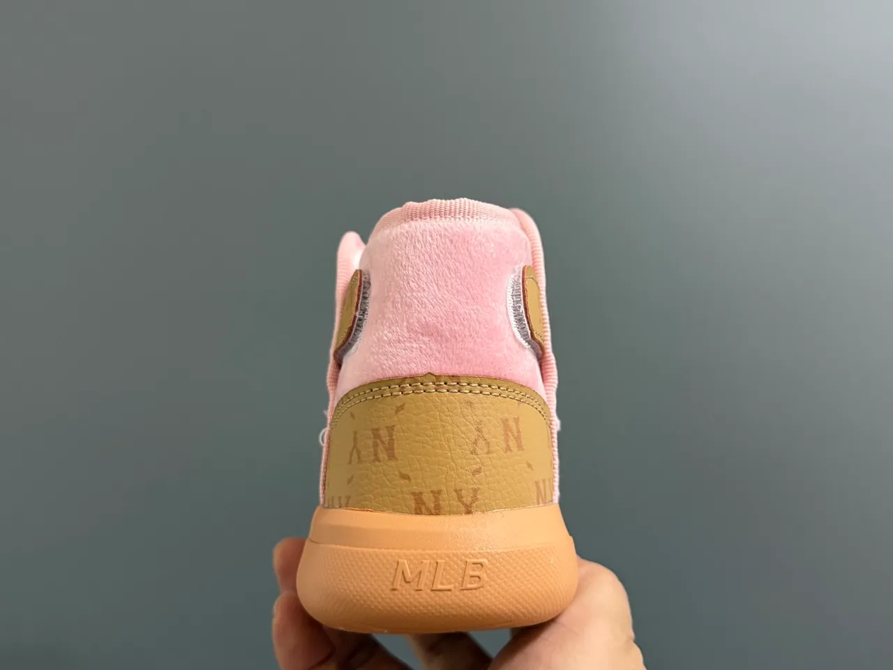 Pink Beige Plush-Lined Slip-On Snow Boots 12