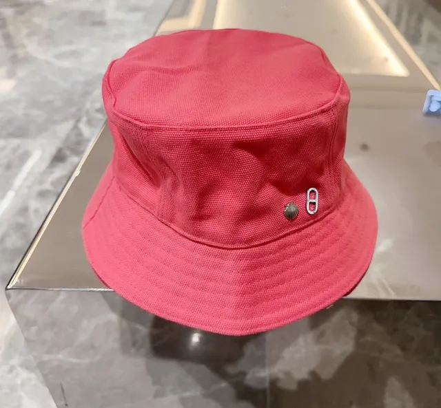 Chapéu de balde de algodão texturizado com painéis costurados rosa 2