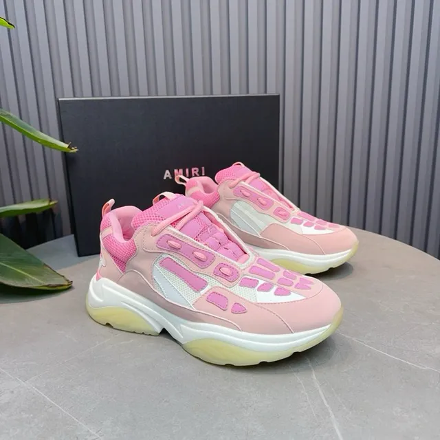Pink White Oversized Sole Mesh And Synthetic Panel Construction Chunky Sneakers 2