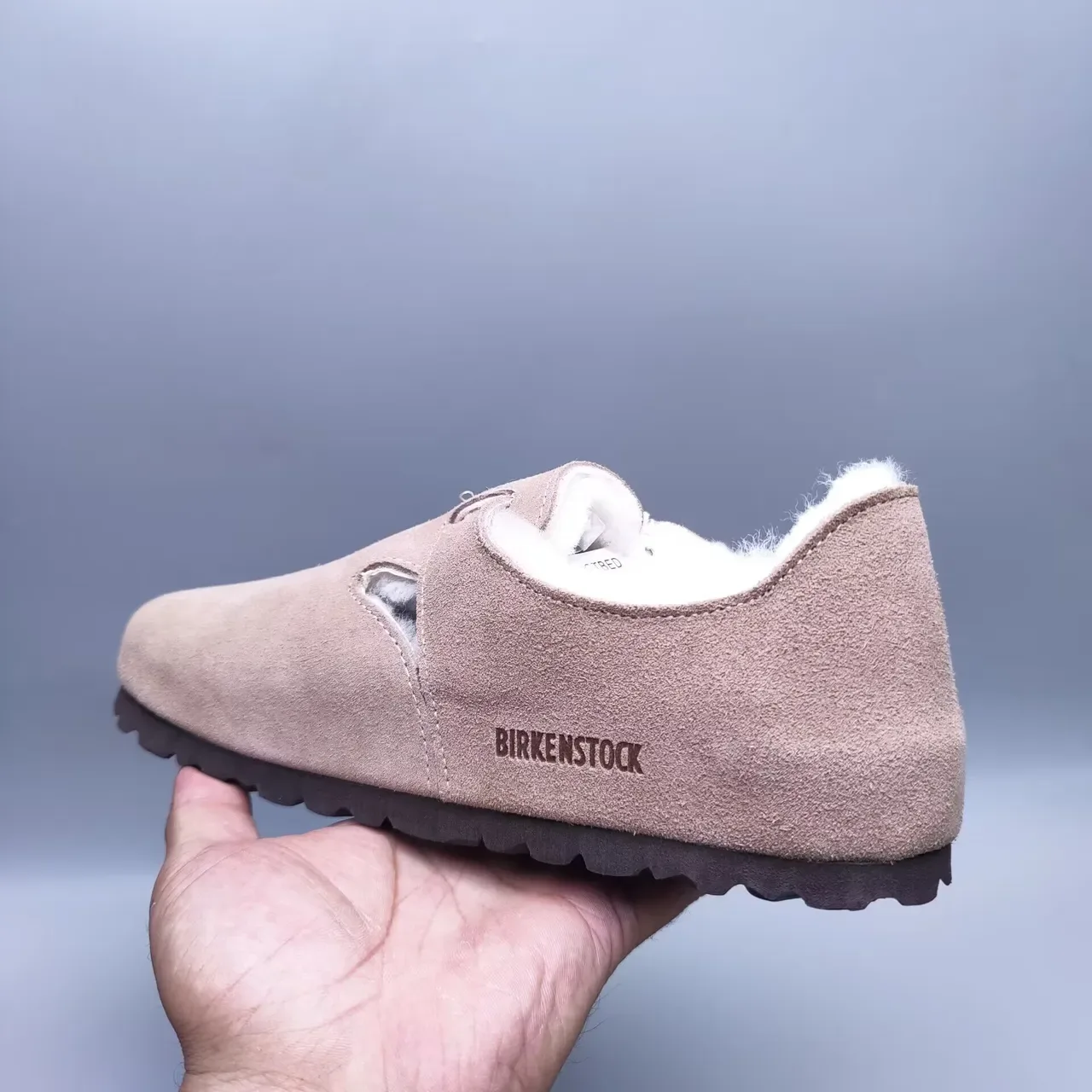 Pink White Suede Upper Shearling-Lined Mary Jane Shoes 6
