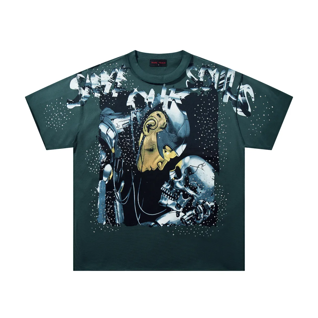 Rare Peace Oversized Cyberpunk Graphic T-Shirt 4