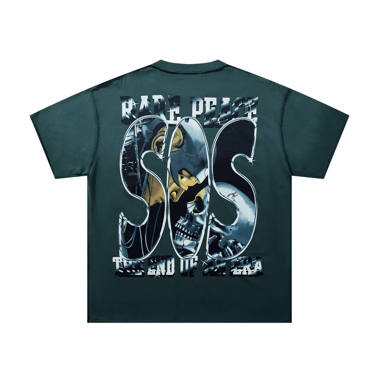 Rare Peace Oversized Cyberpunk Graphic T-Shirt 5