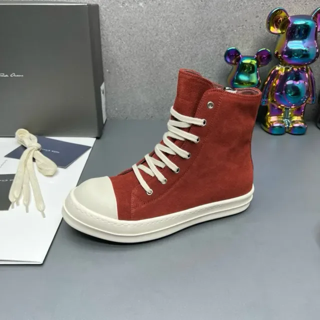 Red Beige High-Top Suede Upper Lifestyle Sneakers 7