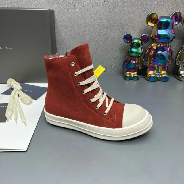 Red Beige High-Top Suede Upper Lifestyle Sneakers 8