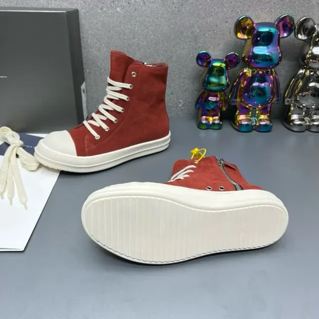 Red Beige High-Top Suede Upper Lifestyle Sneakers 9