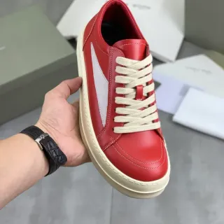 Red Beige Leather Upper White Side Panel Sneakers