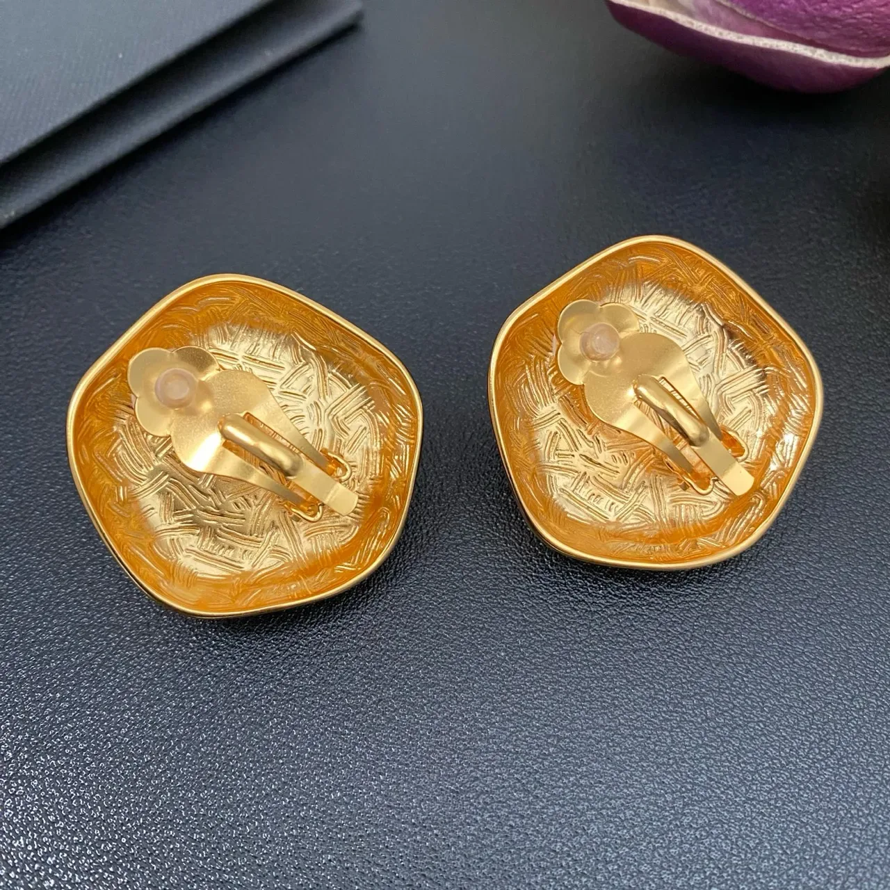 Red Enamel and Pearl Stud Earrings 4