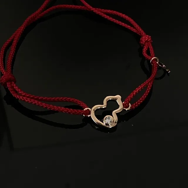 Red Silver Braided Cord Openwork Metal Charm Bracelet 4