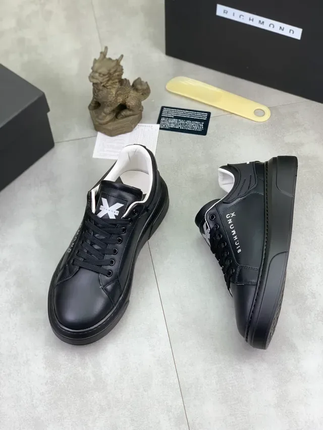 Richmond X Black Leather-Style Platform Lifestyle Sneakers 5