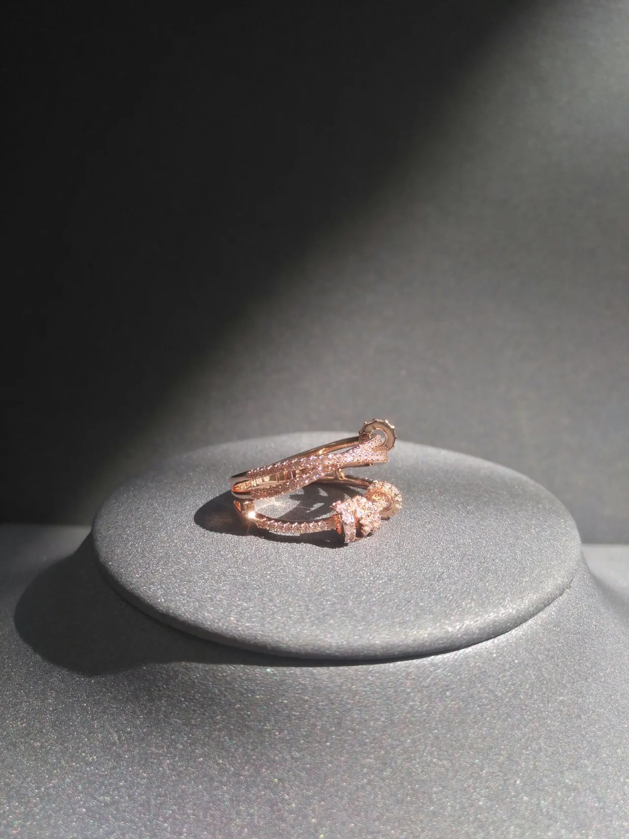 Rose Gold Tone Pavé-Set Multi-Band Crossover Ring 2