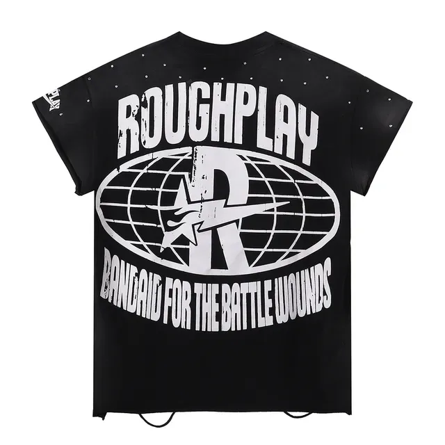 T-shirt oversize usé à imprimé graphique ROUGH 2