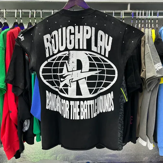 T-shirt oversize usé à imprimé graphique ROUGH 5