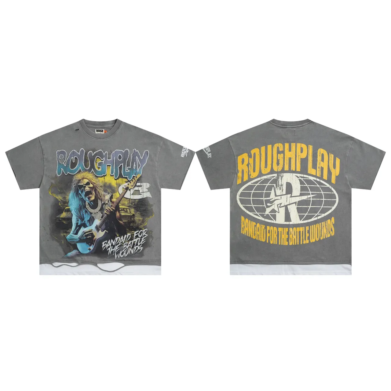 ROUGH Roughplay Bandaid For The Battle Wounds Graphic T-Shirt 2