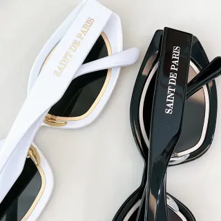 SAINT DE PARIS نظارات شمسية مستطيلة عين قطة بإطار مزدوج