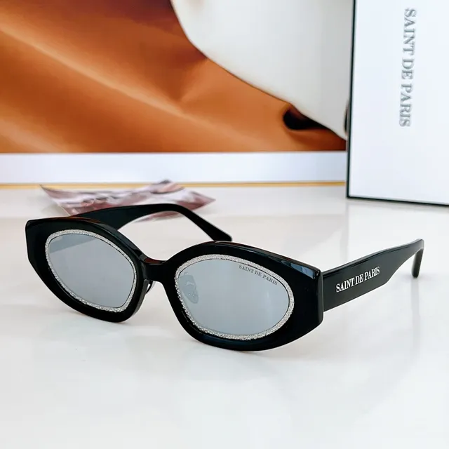 SAINT DE PARIS Rectangular Cat-Eye Double-Rim Sunglasses 8