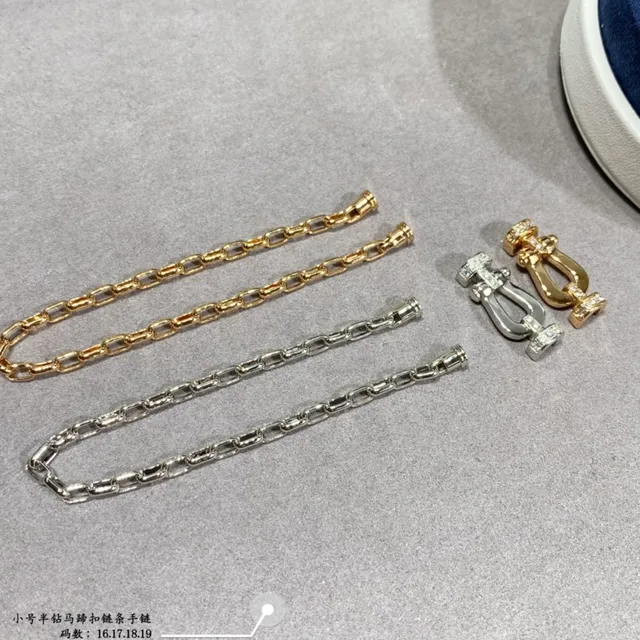 Silver and Gold Tone Pavé Shackle Clasp Link Bracelets 2