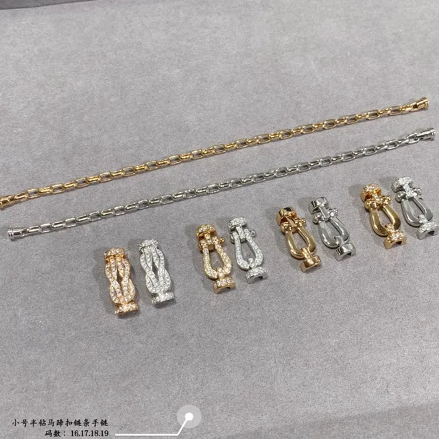 Silver and Gold Tone Pavé Shackle Clasp Link Bracelets 5