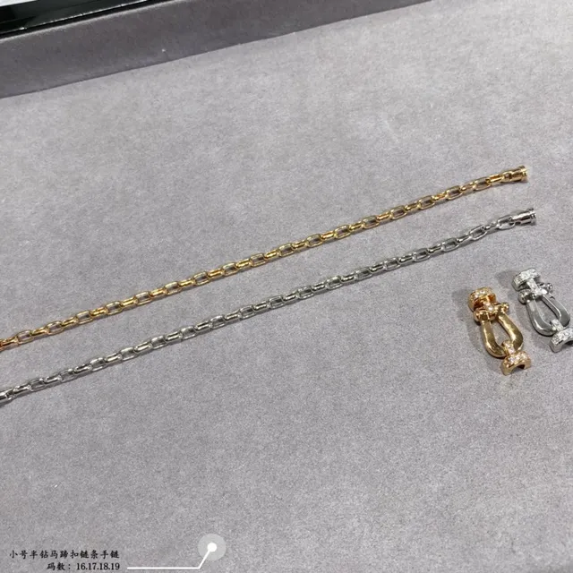 Silver and Gold Tone Pavé Shackle Clasp Link Bracelets 7