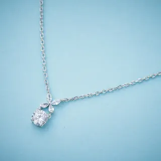 Silver-Tone Floral Crystal Pendant Necklace