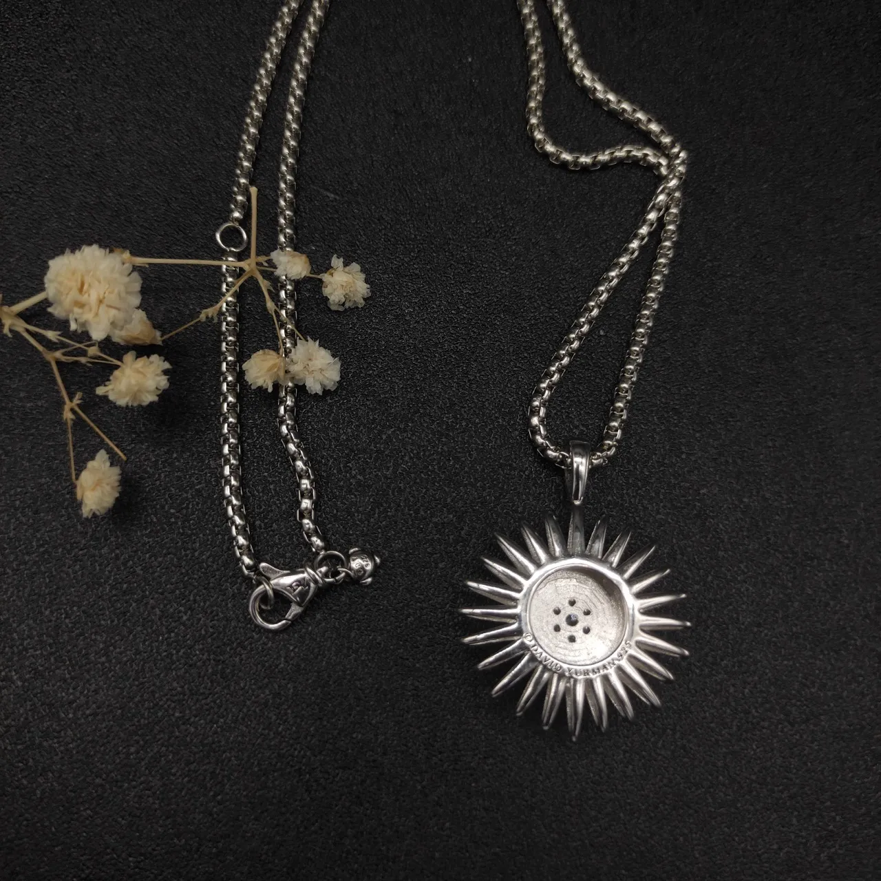 Silver-Tone Spiky Starburst Pavé Pendant Necklace 8