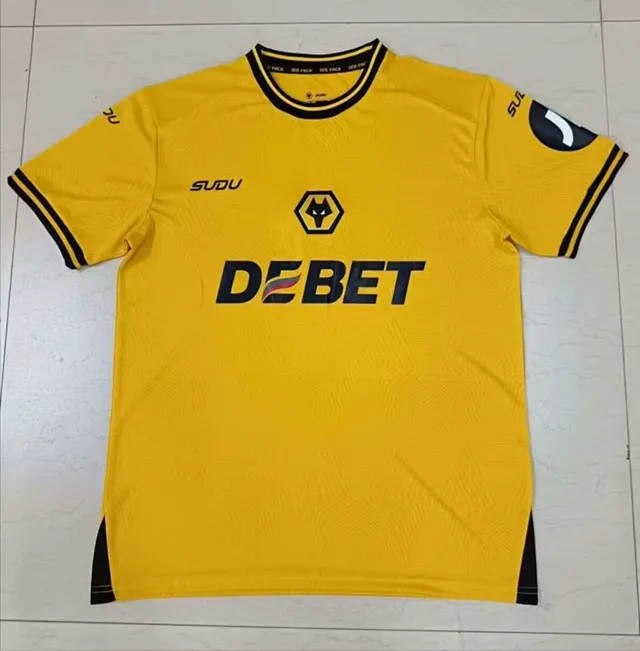 SUDU WolfTeam Jaune Noir Performance-Fit Maillot à Manches Courtes 2