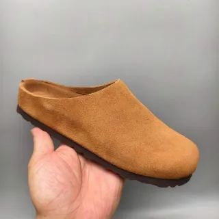 Tan Suede Open-Back Slip-On Mule Casual Shoe