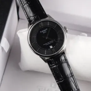 Tissot Chemin des Tourelles Powermatic 80 काली डायल यांत्रिक घड़ी