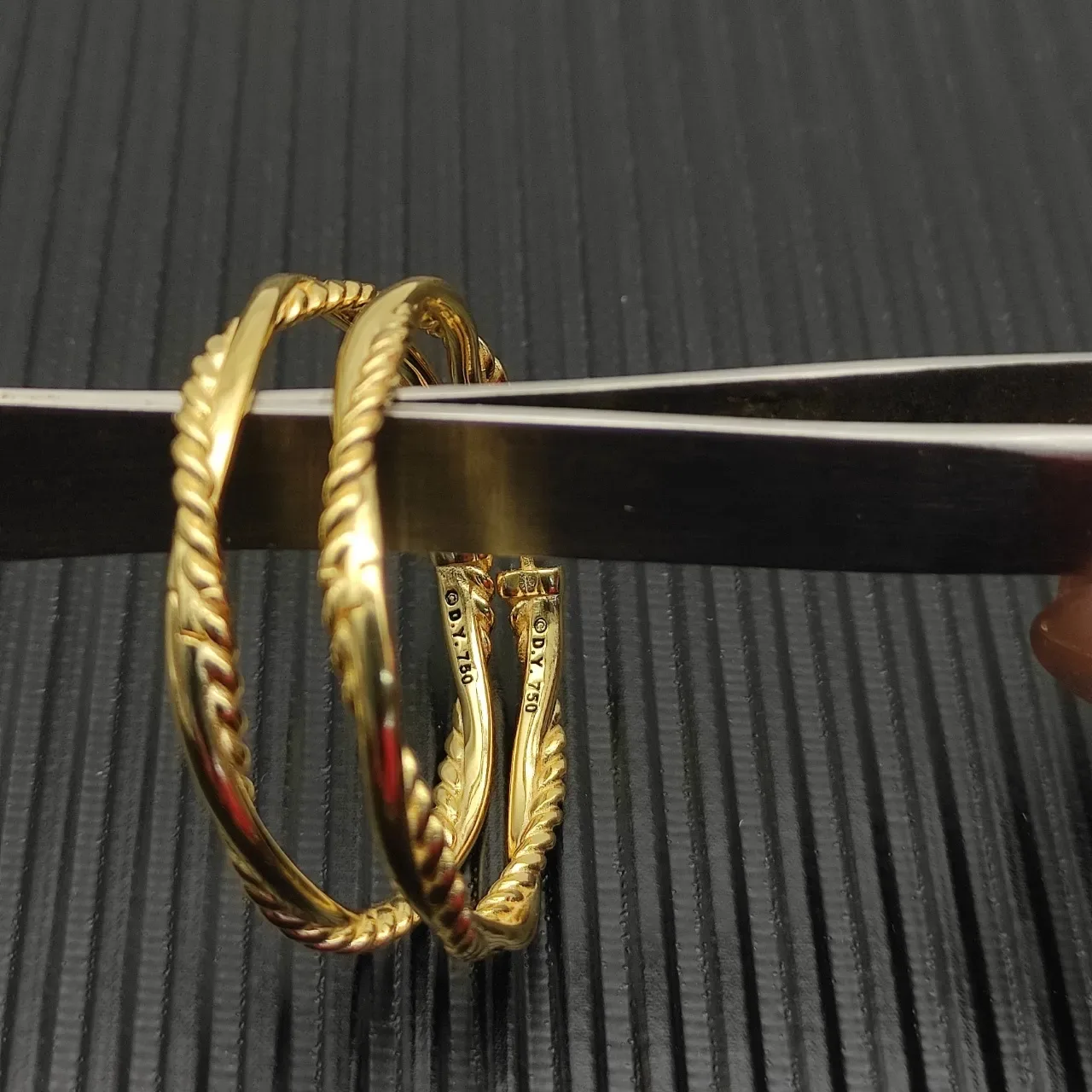 Twisted Rope Pavé Hoop Earrings 7